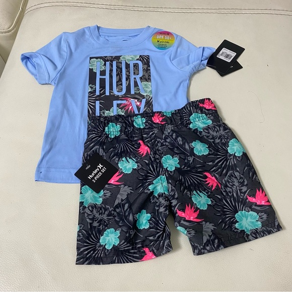 Hurley cute floral boy active shorts top set 8020 - Picture 3 of 6